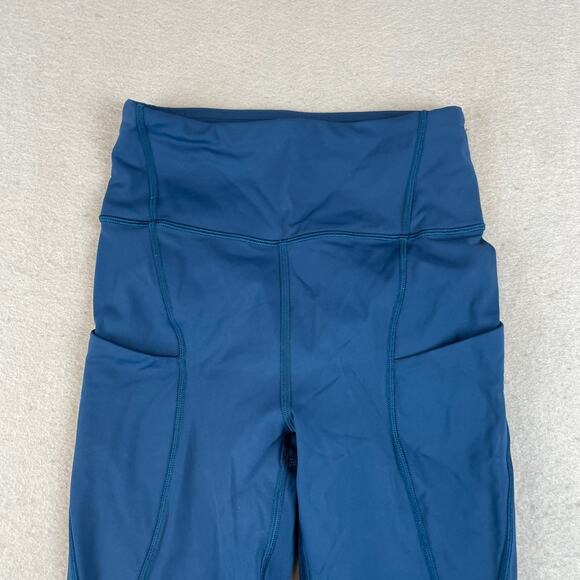 Lululemon Break Free Womens Sz 2 Crop Leggings Night Tide Blue - Picture 3 of 8